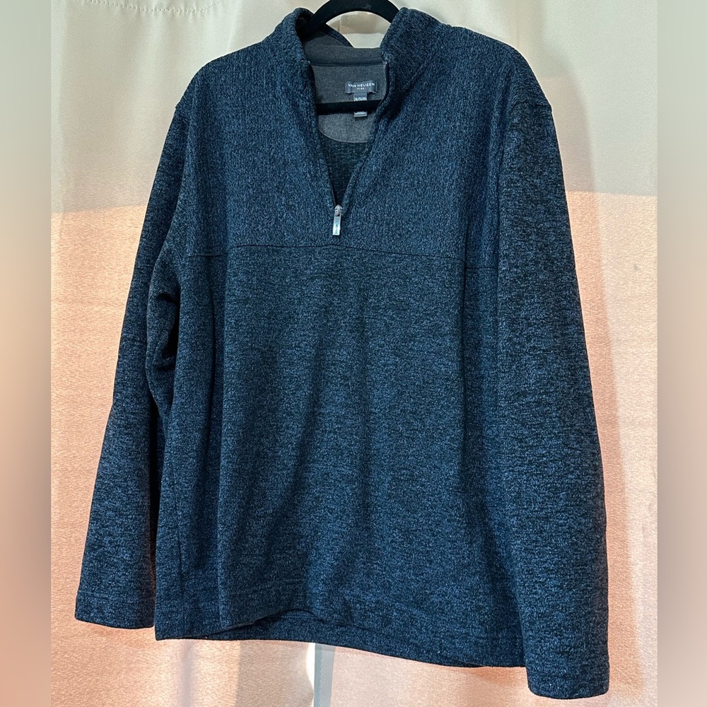 Van Heusen Men's Dark Gray Zip-Up Sweater